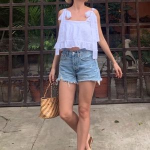 Paper London White Eyelet Emely Crop Top